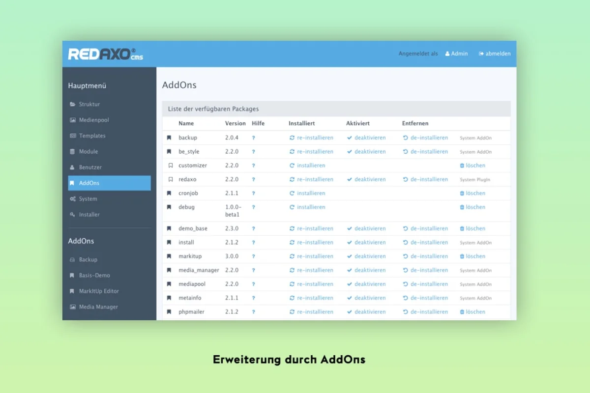 Redaxo CMS AddOns