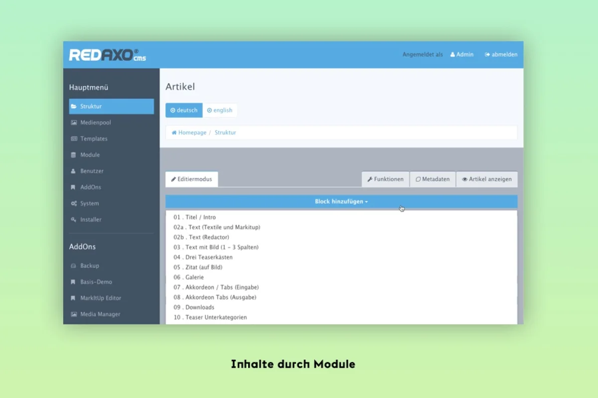 Redaxo CMS Module